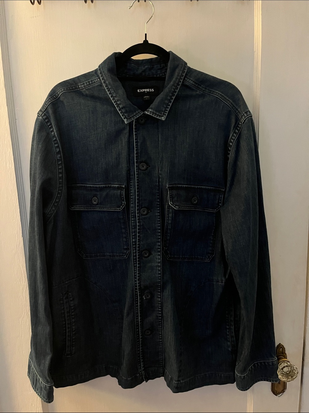 Express Dark Denim Shirt Jacket (Men’s Large)